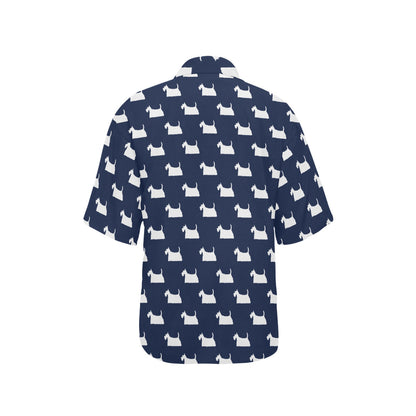 Scottish Terriers Print Design LKS303 Women's Hawaiian Shirt