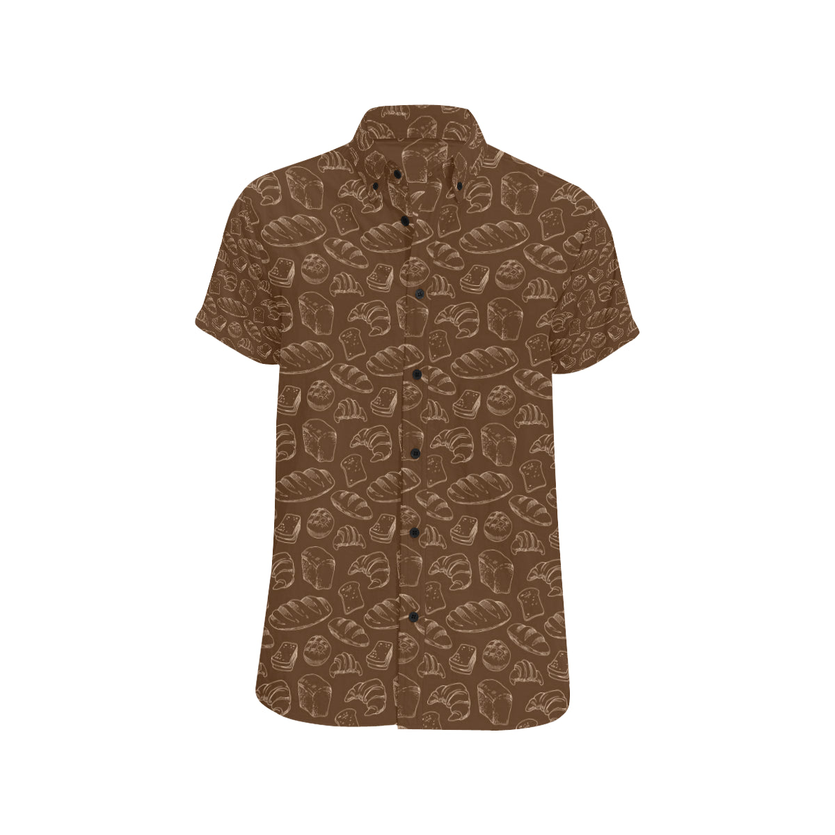 Bread Pattern Print Design 02 Men's Short Sleeve Button Up Shirt
