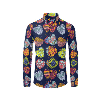 Apple Pattern Print Design AP05 Men's Long Sleeve Shirt