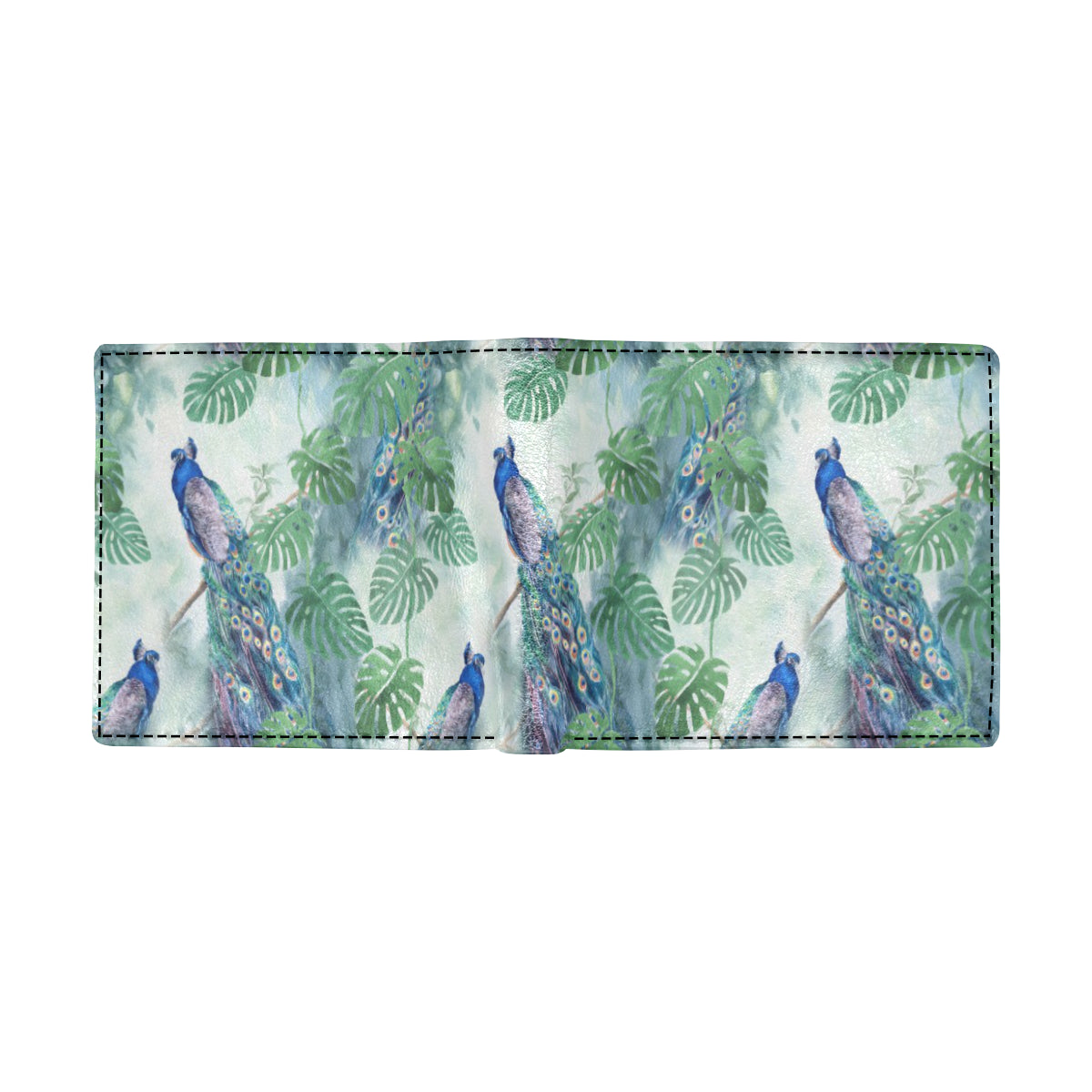 Peacock Pattern Print Design A02 Men's ID Card Wallet