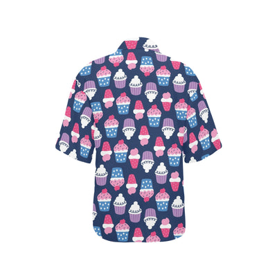 Cupcake Pattern Print Design CP04 Women's Hawaiian Shirt