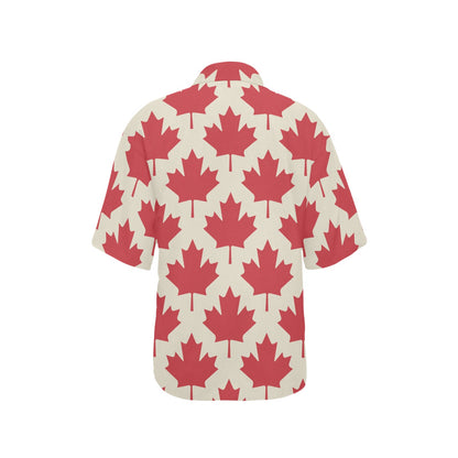Maple Leaf Pattern Print Design 03 Women's Hawaiian Shirt