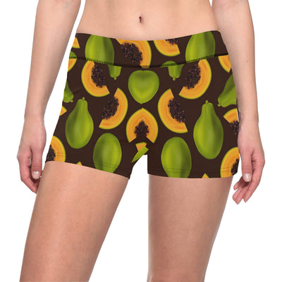 Papaya Pattern Print Design PP04 Yoga Shorts