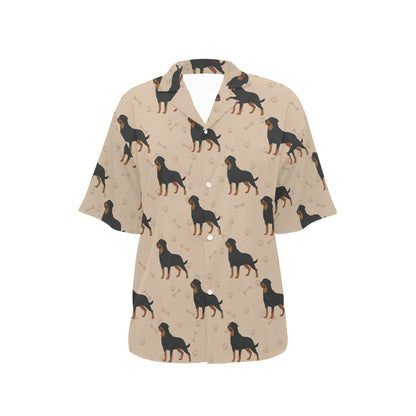 Rottweiler Pattern Print Design A01 Women's Hawaiian Shirt