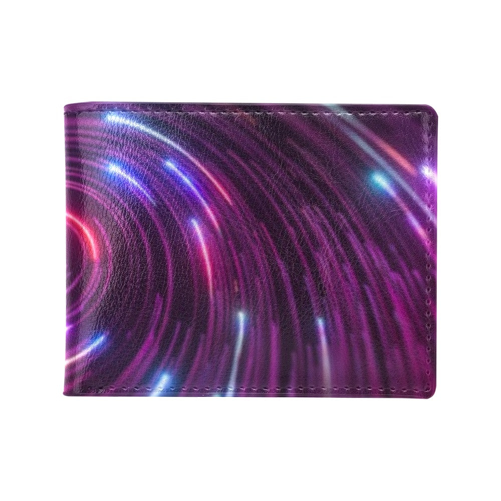 Vortex Twist Swirl Purple Neon Print Men's ID Card Wallet