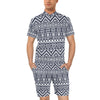 Blue White Tribal Aztec Men's Romper