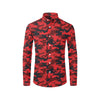 Camo Red Pattern Print Design 03 Men's Long Sleeve Shirt