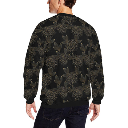 Dahlia Pattern Print Design DH04 Men Long Sleeve Sweatshirt
