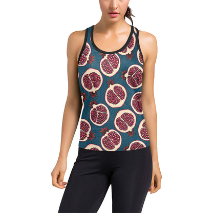 Pomegranate Pattern Print Design PG02 Women's Racerback Tank Top