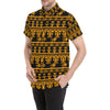 Eye of Horus Tribal Egypt Pattern Men's Short Sleeve Button Up Shirt