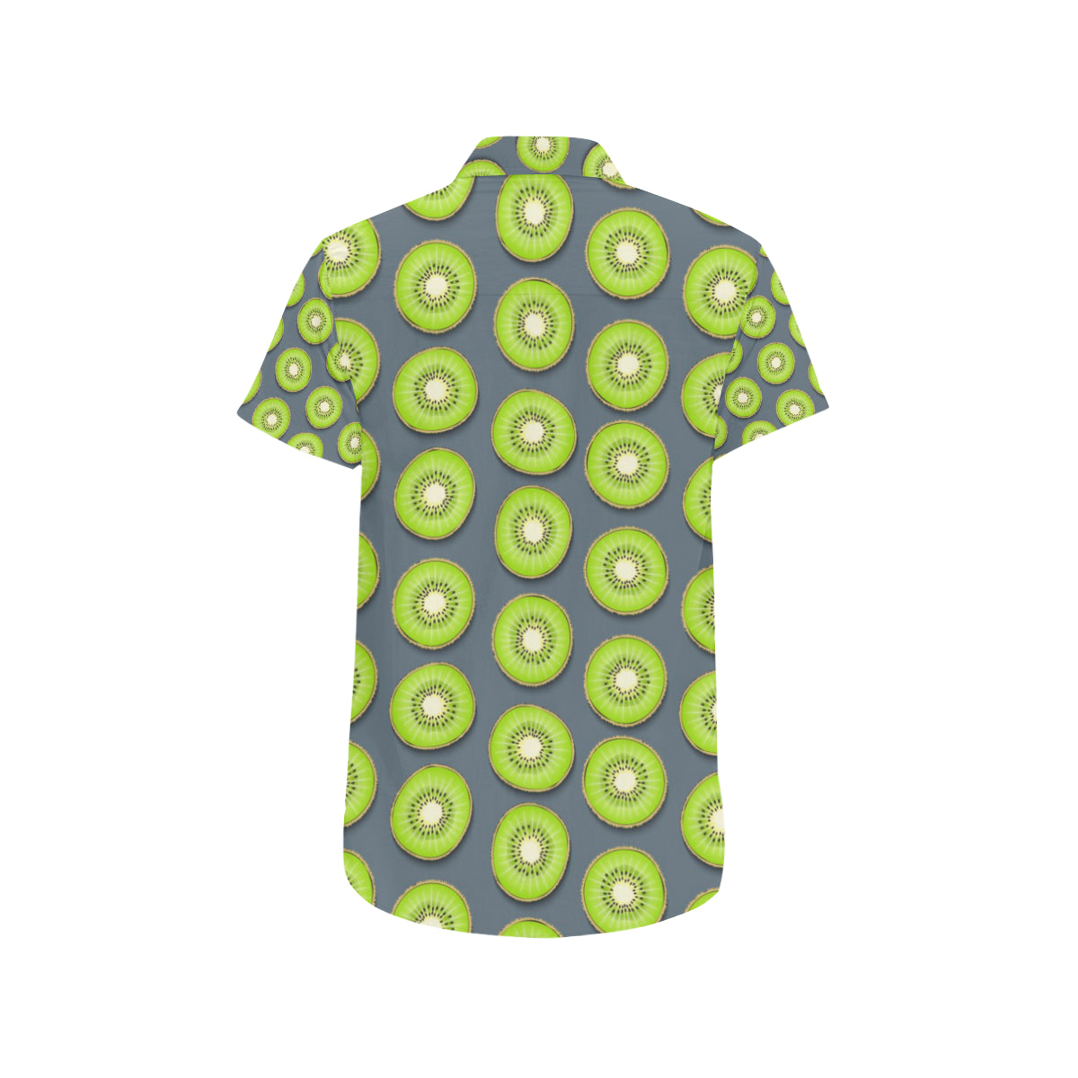 Kiwi Pattern Print Design KW06 Men's Short Sleeve Button Up Shirt