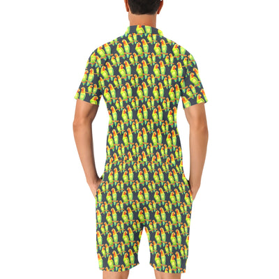 Lovebird Pattern Print Design 01 Men's Romper