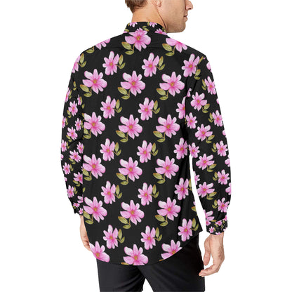 Magnolia Pattern Print Design MAG06 Men's Long Sleeve Shirt