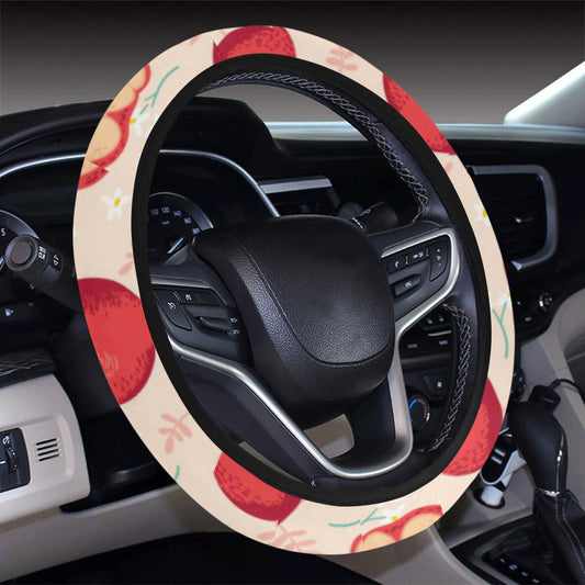 Apple Pattern Print Design AP06 Steering Wheel Cover with Elastic Edge