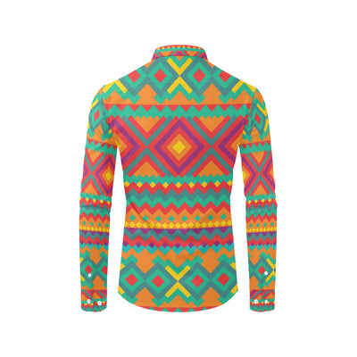 Mexican Pattern Print Design 04 Men's Long Sleeve Shirt