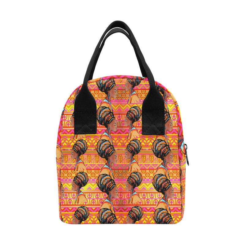 African Girl Aztec Insulated Lunch Bag