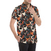 Chicken Print Pattern Men's Short Sleeve Button Up Shirt