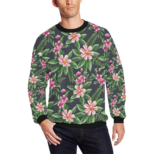 Summer Floral Pattern Print Design SF010 Men Long Sleeve Sweatshirt