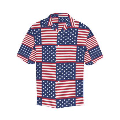 Patriotic US Flag Pattern Print Design A03 Men's Hawaiian Shirt
