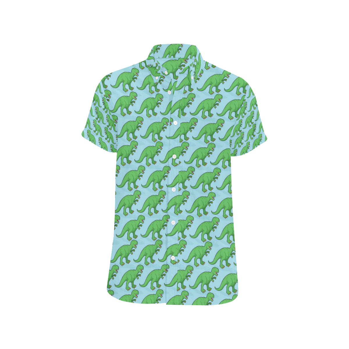 T Rex Pattern Print Design A01 Men's Short Sleeve Button Up Shirt
