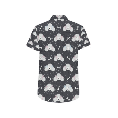 Poodle Pattern Print Design A03 Men's Short Sleeve Button Up Shirt