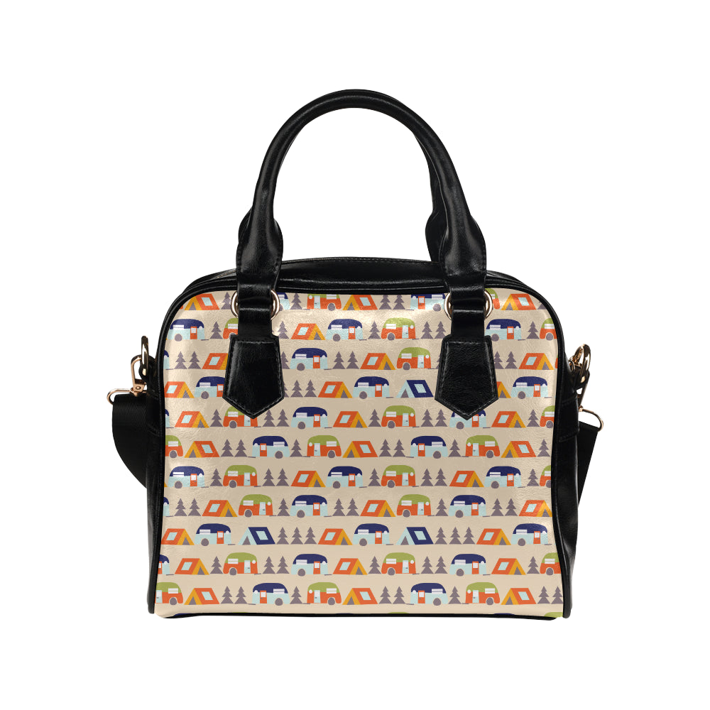 Camper Tent Pattern Print Design 03 Shoulder Handbag