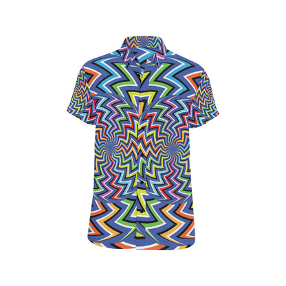 Optical illusion Pattern Print Design A02 Men's Short Sleeve Button Up Shirt