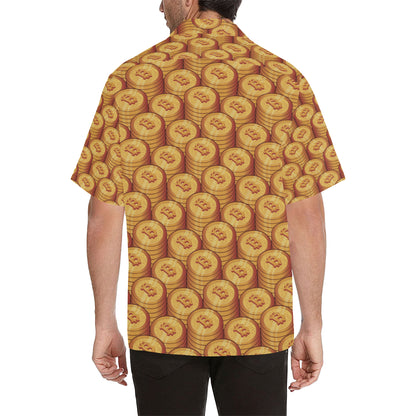 Bitcoin Pattern Print Design 02 Men's Hawaiian Shirt