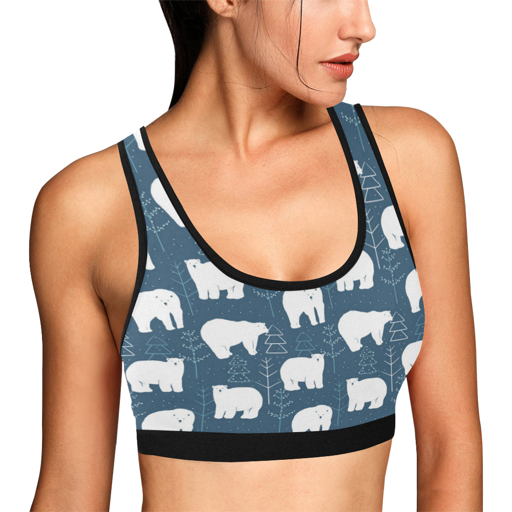 Polar Bear Pattern Print Design A01 Sports Bra