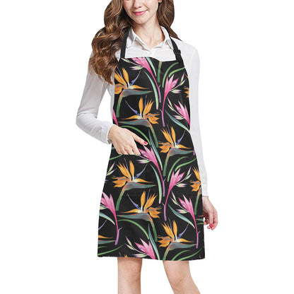 Tropical Flower Pattern Print Design TF017 Apron with Pocket