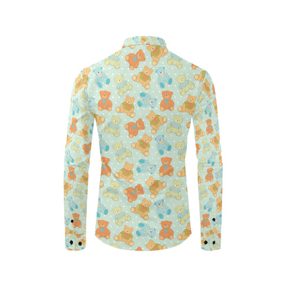 Bear Pattern Print Design 02 Men's Long Sleeve Shirt