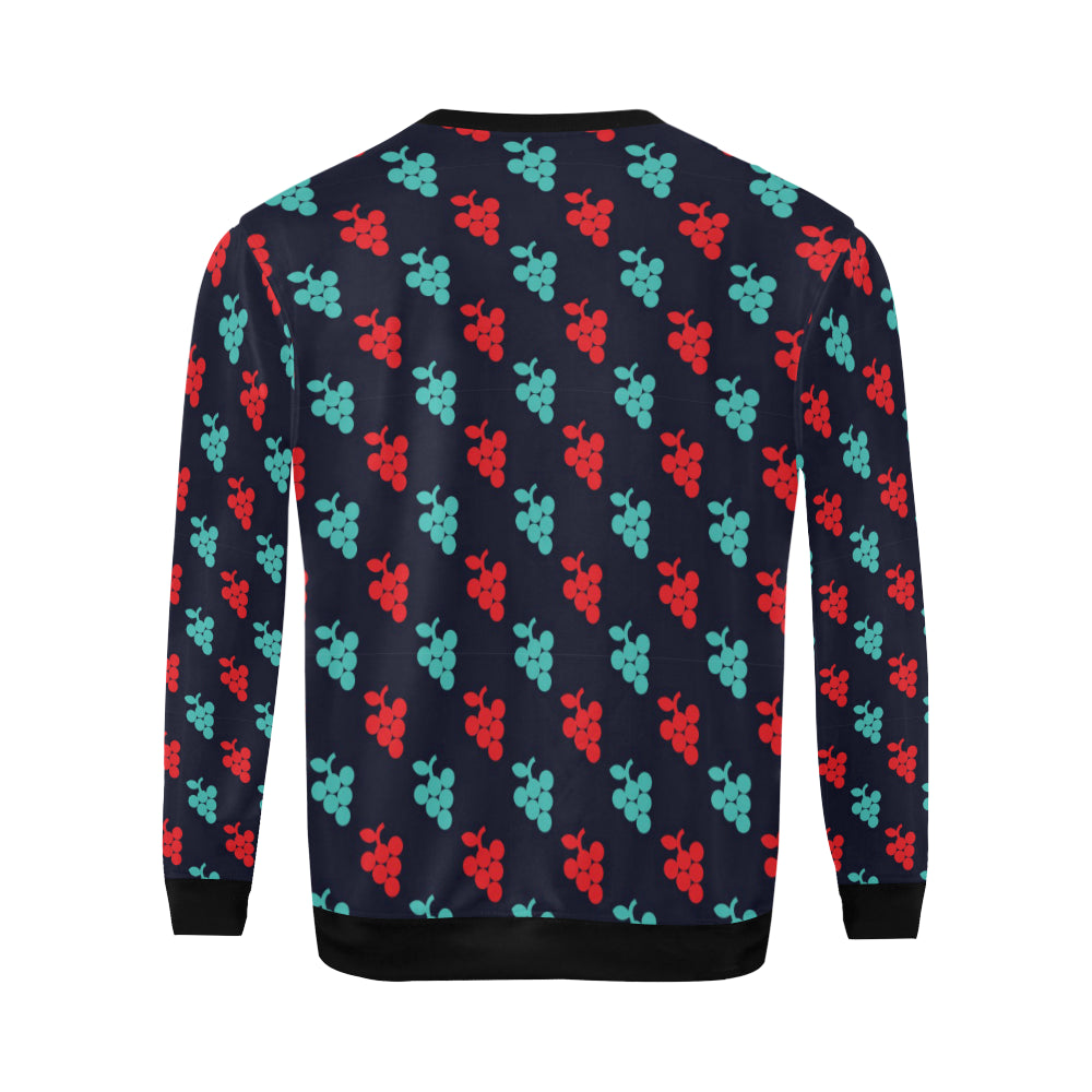 Grape Pattern Print Design GP07 Men Long Sleeve Sweatshirt