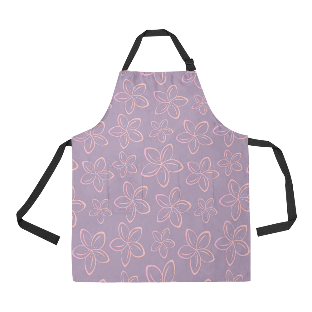 Plumeria Pattern Print Design A01 Apron with Pocket