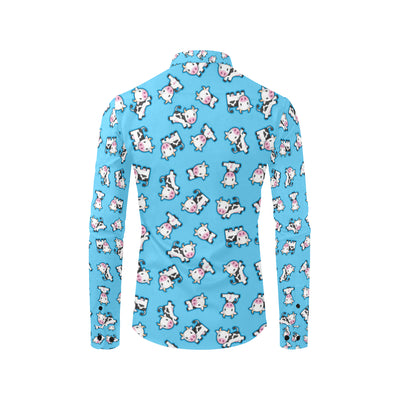 Cow Pattern Print Design 01 Men's Long Sleeve Shirt