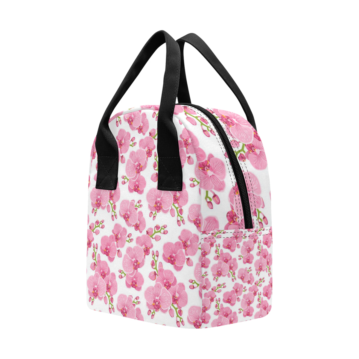 Orchid Pink Pattern Print Design OR07 Insulated Lunch Bag
