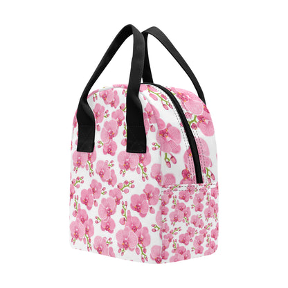Orchid Pink Pattern Print Design OR07 Insulated Lunch Bag