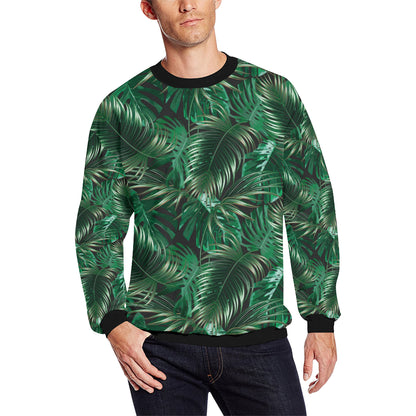 Tropical Flower Pattern Print Design TF012 Men Long Sleeve Sweatshirt