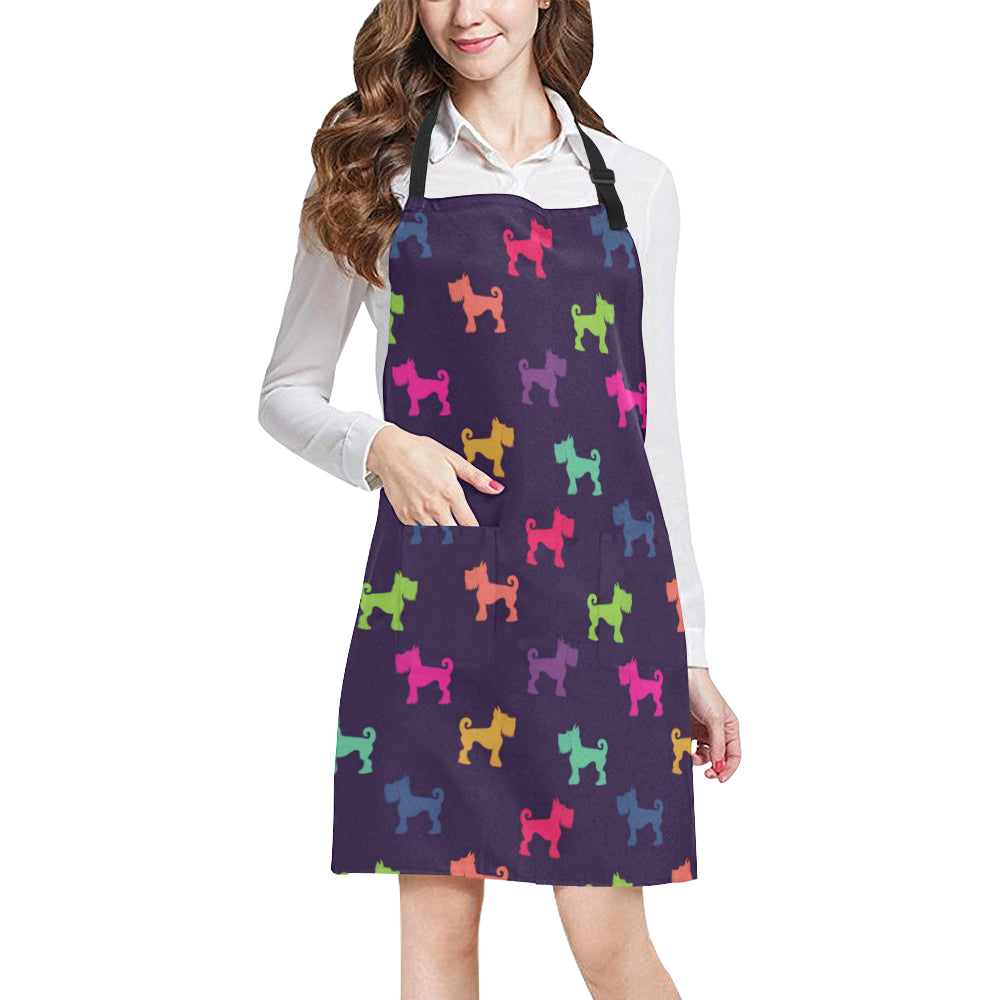 Schnauzers Pattern Print Design A05 Apron with Pocket