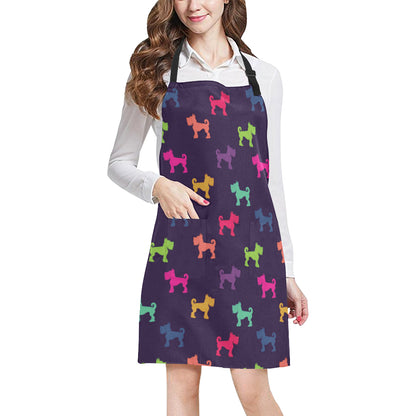 Schnauzers Pattern Print Design A05 Apron with Pocket