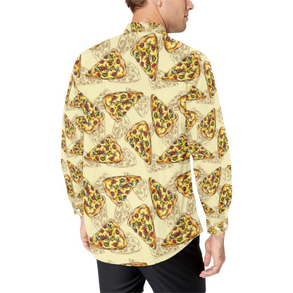 Pizza Pattern Print Design A01 Men's Long Sleeve Shirt