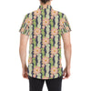 Cactus Pattern Print Design 01 Men's Short Sleeve Button Up Shirt