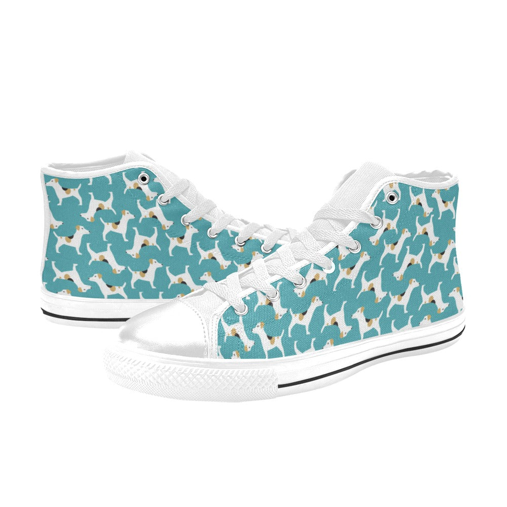 Russell Terriers Print Design LKS301 High Top Women's White Shoes