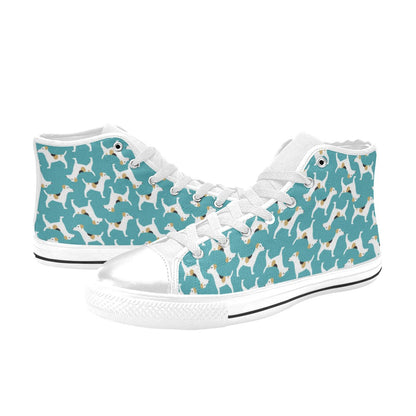 Russell Terriers Print Design LKS301 High Top Women's White Shoes