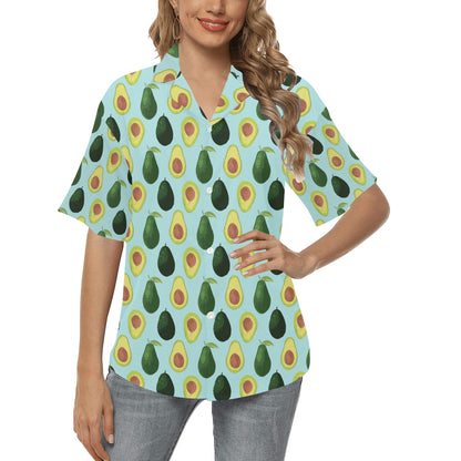 Avocado Pattern Print Design 04 Women's Hawaiian Shirt