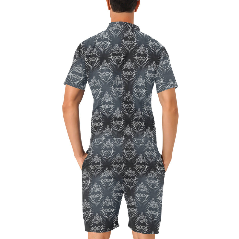 Christian Heart Tattoo Style Men's Romper