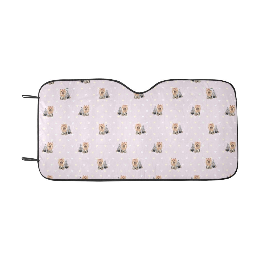 Yorkshire Terriers Print Design LKS302 Car front Windshield Sun Shade