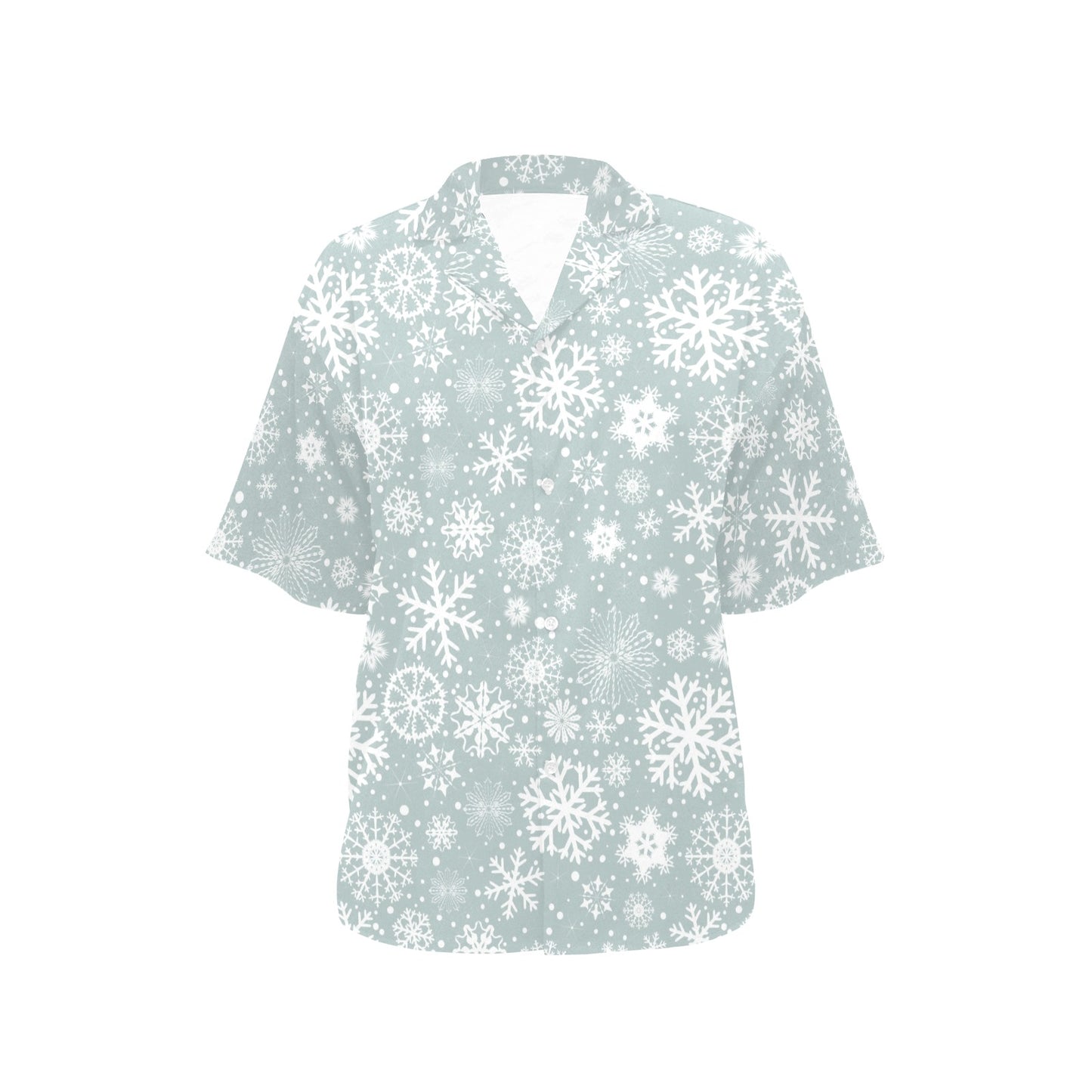Snowflake Print Design LKS303 Women's Hawaiian Shirt