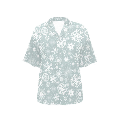 Snowflake Print Design LKS303 Women's Hawaiian Shirt