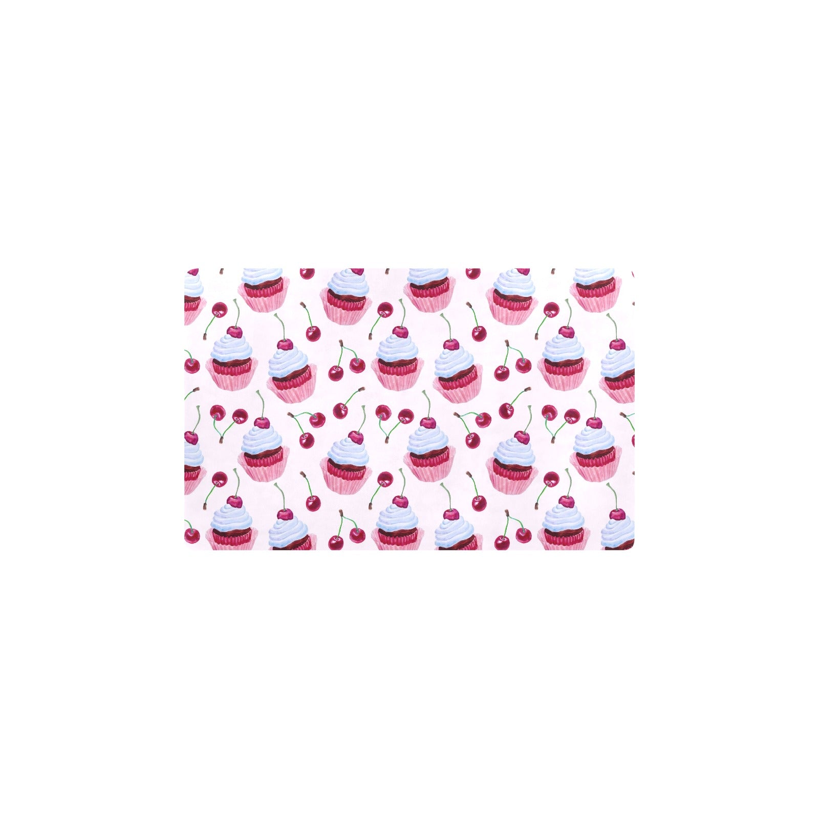 Cherry Cupcake Pink Pattern Kitchen Mat