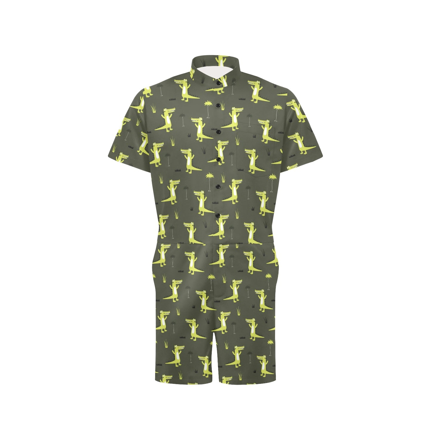 Alligator Pattern Print Design 05 Men's Romper